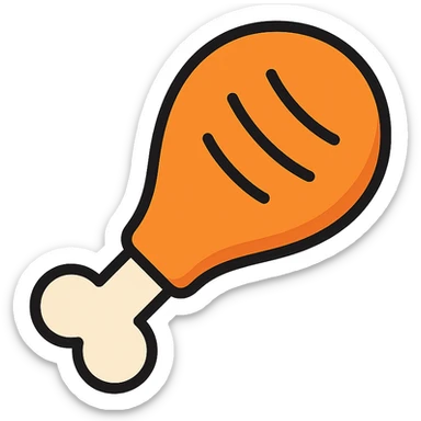 a grilled chicken drumstick sticker