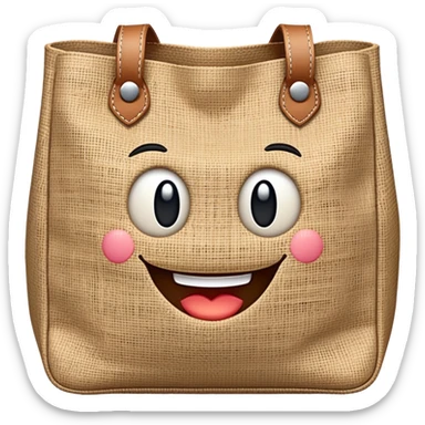 a bag with a face with legs sticker