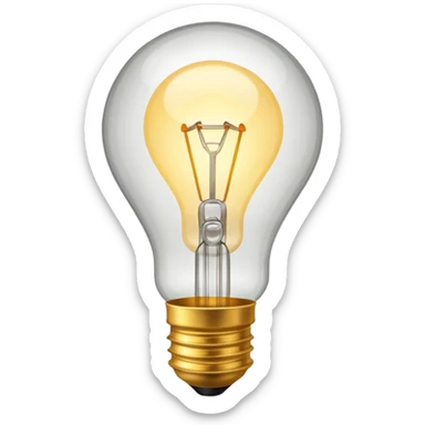 Lightbulb – Clear bulb glowing warmly sticker