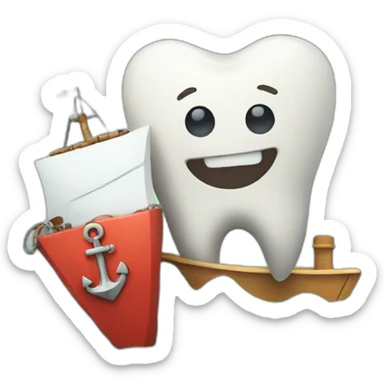A tooth and a boat anchor sticker