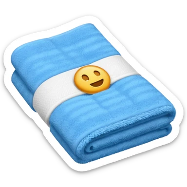 blue hotel room towel sticker