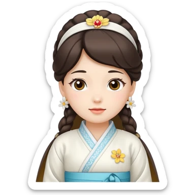 woman in white hanbok sticker