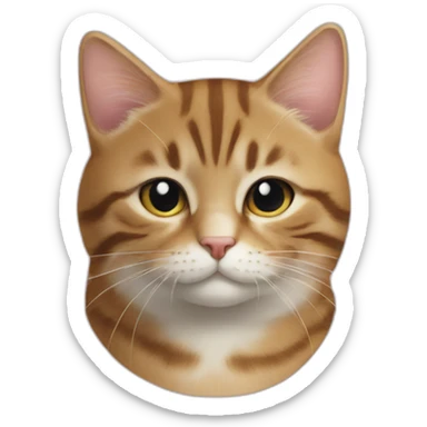 Un chat tabbyg avec une petite queue sticker