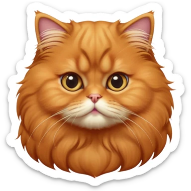 cinematic-adorable-big-eyed-fluffy-solid ginger-persian-cat-portrait-emoji,-head-tilted-playfully-with-a-sweet-expression,-fluffy-solid ginger-fur,-simplified-yet-irresistibly-cute-features-with-large,-expression, solid ginger persian cat sticker