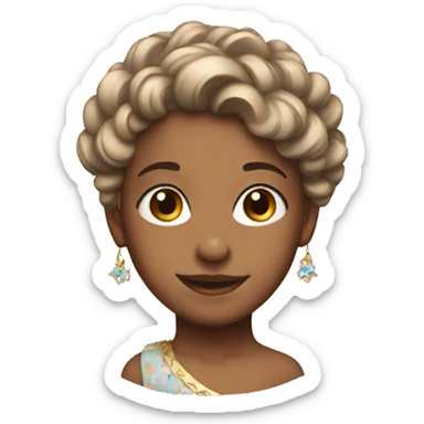 smiling girl with hair ornament sticker