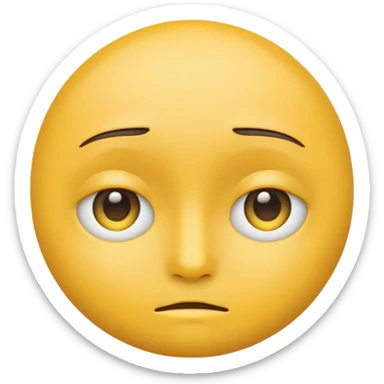Generate me a blank face emoji with the upper eyelid half closed make it the original yellow emoji sticker