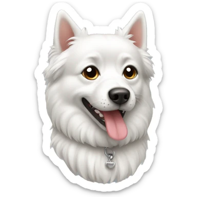 Spitz dog white sticker