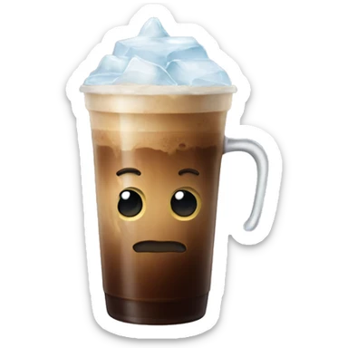 cold coffee with ice in it sticker