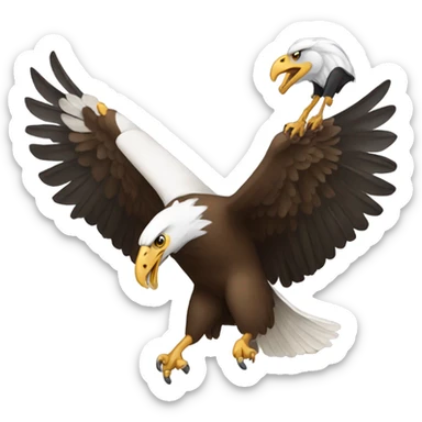 An eagle going after a ram sticker