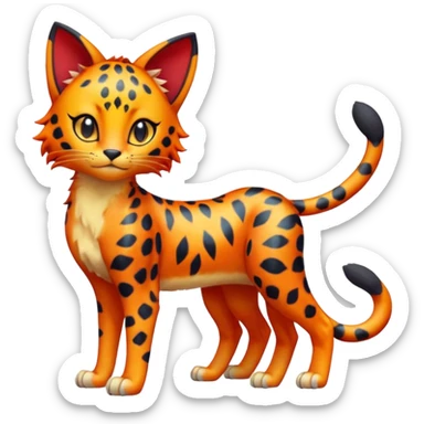 Gradients-colored realistic elegant lanky feminine cute pretty  Liepard-Litten-Sprigatito-Pokémon-fusion-creature (full body) sticker