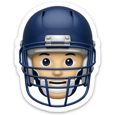 College football player helmet in  navy blue color  sticker