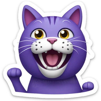 purple Cat singing sticker