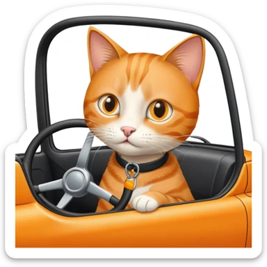 Orange cat in driver’s seat sticker