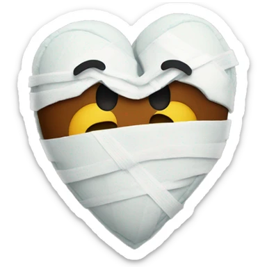 Broken heart with bandage and scares  sticker