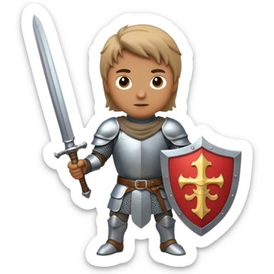 knight stinting with sword in his front   sticker