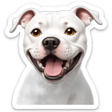 Full white Staffordshire Bull Terrier in shock sticker