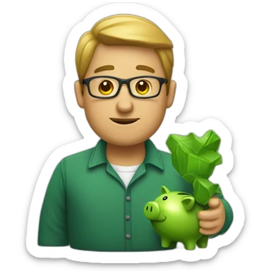 green piggybank trader sticker