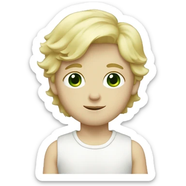 blonde, green-eyed, white-skin boy sticker