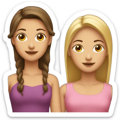 madre rubia e hija peliroja sticker