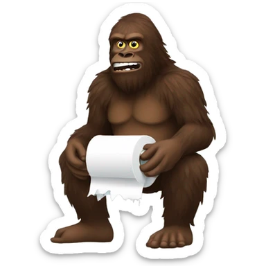 Sasquatch holding toilet paper sticker
