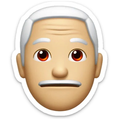 a doomer like emojie with red sleepy eyes sticker