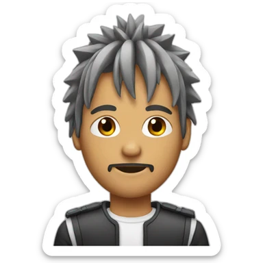 Man with spiked long mullet sticker