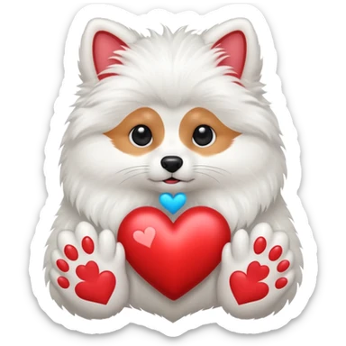 spitz qui fait un cœur  sticker