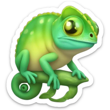 Cute little Chubby Chameleon sticker