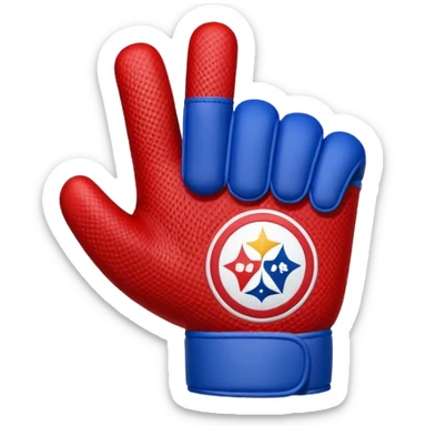  #1 glove nfl thumbs up   in blue (#00A3E0) and red (#F9423A)  sticker