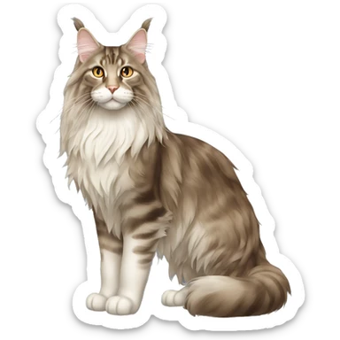 Maine Coon Cat Breed Full Body sticker