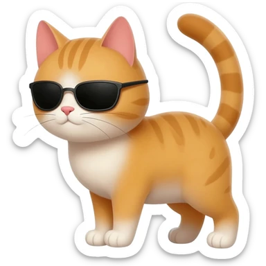 Cat wearing sunglasses sticker