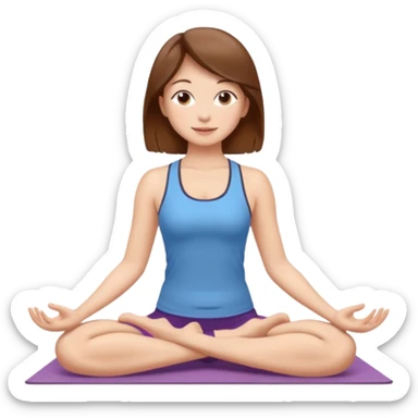 Girl doing yoga brown hair sticker