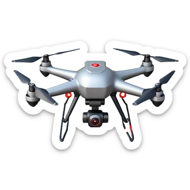 flying targeting drone acquires target and paints with laser sticker