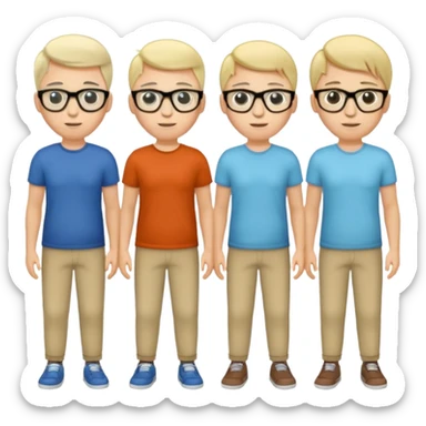 Group of 4 vibe coders, all male and white skinned  sticker