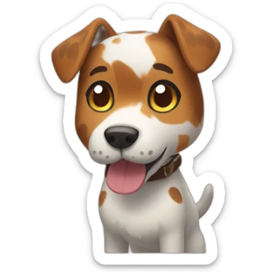 An animal crossing between a dog and a cat sticker