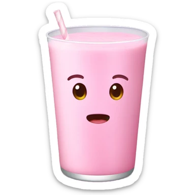 Pink milk drink sticker