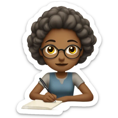 girl studying for finals  sticker