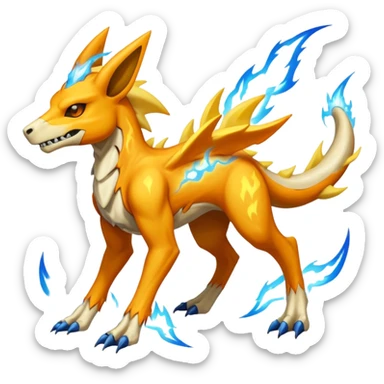 Manectric-Lucio-Cubone-Draco-Fakémon-hybrid-creature (full body), 4 legs sticker