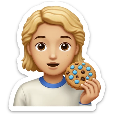 Someone eating Crumbl sticker