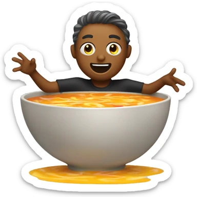 Dancing bowl of soup that is also LGBTQ+ friendly sticker