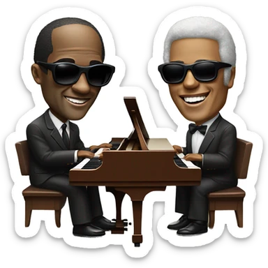 Stevie wonder and Ray Charles both playing piano sticker