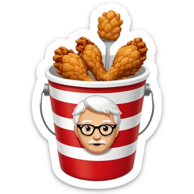 kfc like bucket white and red stripes sticker