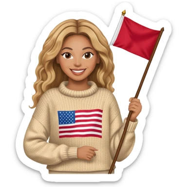 Beyoncé cozy flag sticker