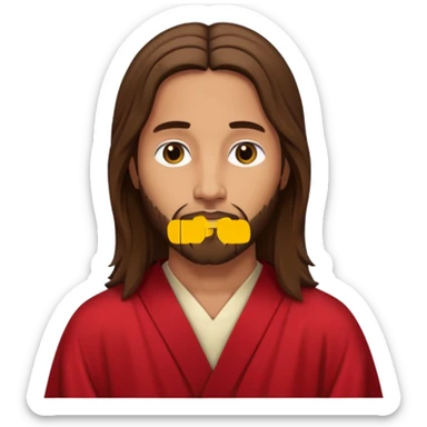 Jesus like the red robe Jesus painting sticker