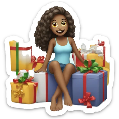 A girl is happy to go holiday sticker
