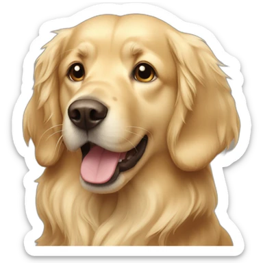 Blond dog like a golden retriever but with brown noise sticker