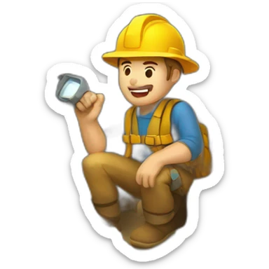 gold mining cave sticker