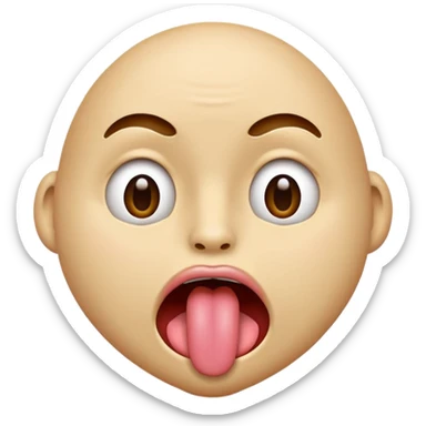 Face with tounge flicked up covering mouth  sticker