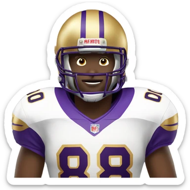 american-football-player-purple-and-gold-jersey-wearing number 8 sticker