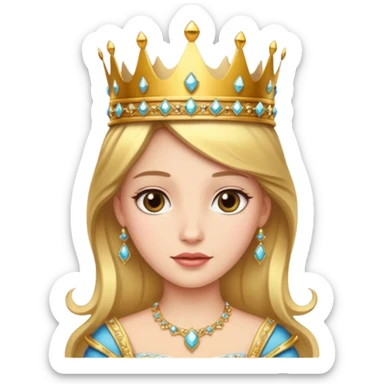 Princess wear crown
 sticker